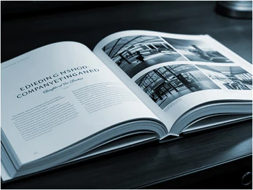 Aufgeschlagenes Unternehmensbuch